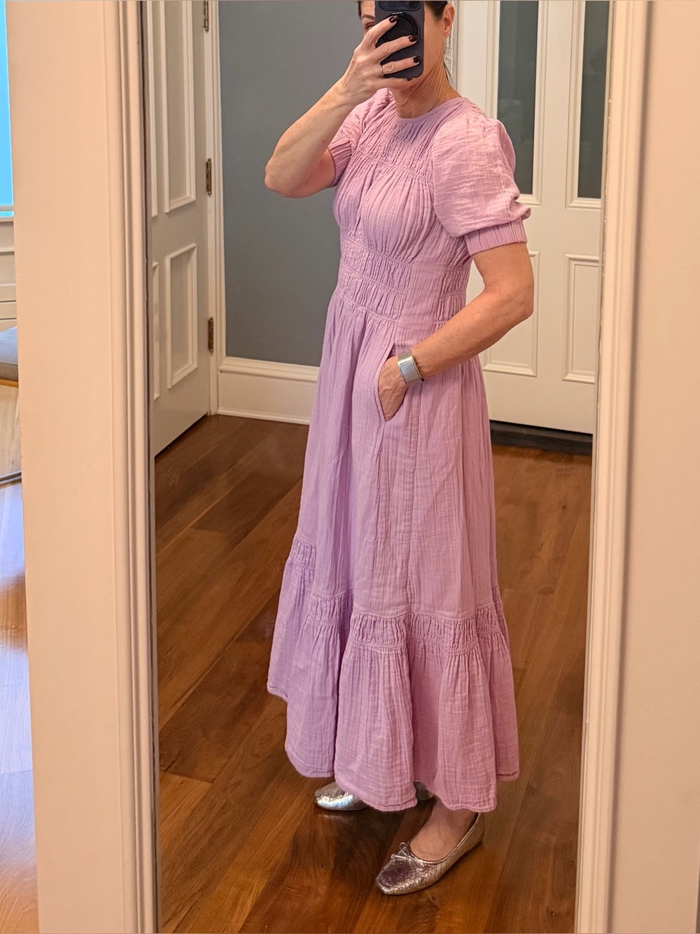 ME+EM Lavender Smocked Midi Dress - Women - Picture 3 of 8